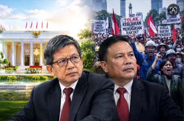 Ilustrasi Rocky Gerung dan Syahganda Nainggolan.