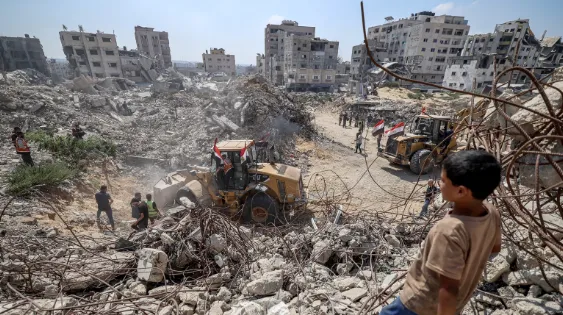 Gaza yang hancur jadi puing-puing.