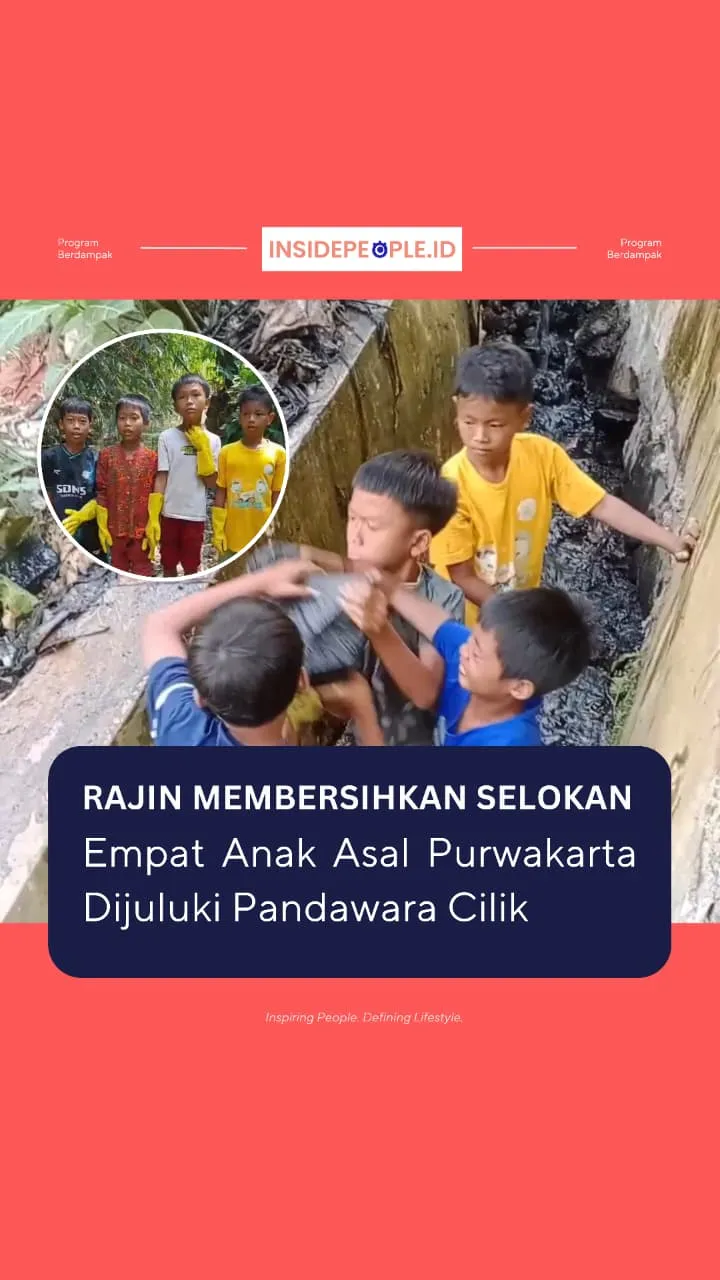 Rajin Membersihkan Selokan: Empat Anak Asal Purwakarta Ini Dijuluki Pandarawa Cilik
